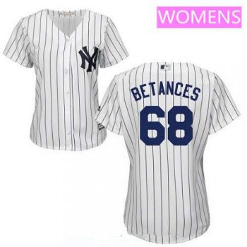 Women's New York Yankees #68 Dellin Betances White Home Stitched MLB Majestic Cool Base Jersey