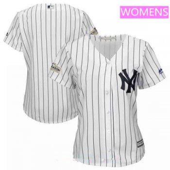 Women's New York Yankees Majestic White 2017 Postseason Cool Base Team Jersey