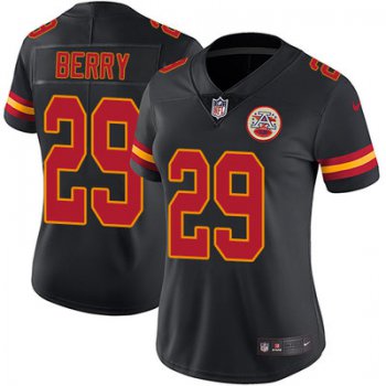 Women's Nike Kansas City Chiefs #29 Eric Berry Black Stitched NFL Limited Rush Jersey