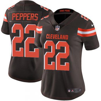 Women's Nike Browns #22 Jabrill Peppers Brown Team Color Stitched NFL Vapor Untouchable Limited Jersey