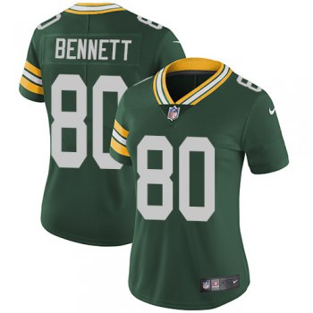 Women's Nike Packers #80 Martellus Bennett Green Team Color Stitched NFL Vapor Untouchable Limited Jersey