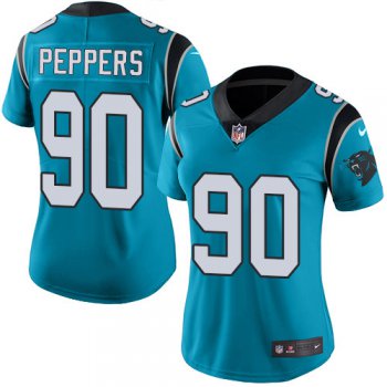 Women's Nike Panthers #90 Julius Peppers Blue Alternate Stitched NFL Vapor Untouchable Limited Jersey