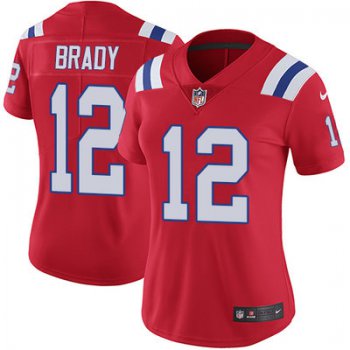 Women's Nike Patriots #12 Tom Brady Red Alternate Stitched NFL Vapor Untouchable Limited Jersey