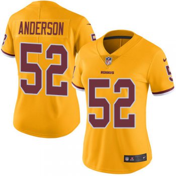 Women's Nike Redskins #52 Ryan Anderson Gold Stitched NFL Limited Rush Jersey