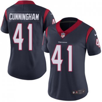 Women's Nike Texans #41 Zach Cunningham Navy Blue Team Color Stitched NFL Vapor Untouchable Limited Jersey