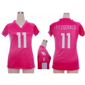 Nike Arizona Cardinals #11 Larry Fitzgerald 2012 Pink Womens Draft Him II Top Jersey