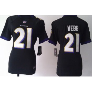 Nike Baltimore Ravens #21 Lardarius Webb Black Game Womens Jersey