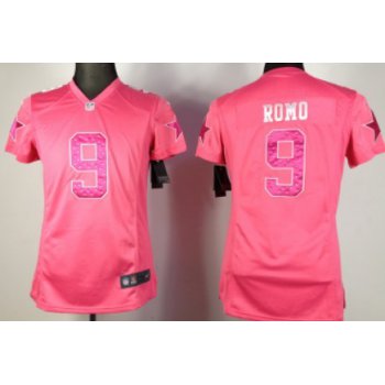 Nike Dallas Cowboys #9 Tony Romo Pink Sweetheart Diamond Womens Jersey