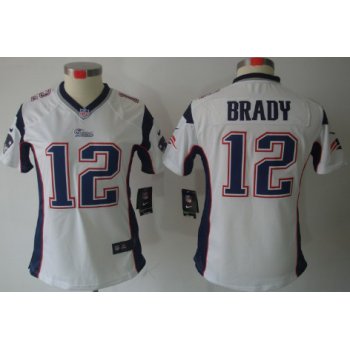 Nike New England Patriots #12 Tom Brady White Limited Womens Jersey