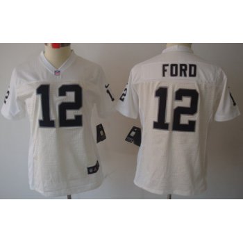 Nike Oakland Raiders #12 Jacoby Ford White Limited Womens Jersey