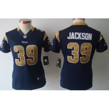 Nike St. Louis Rams #39 Steven Jackson Navy Blue Limited Womens Jersey