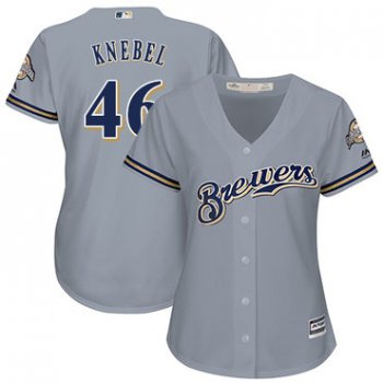 Brewers #46 Corey Knebel Grey Road Women's Stitched Baseball Jersey