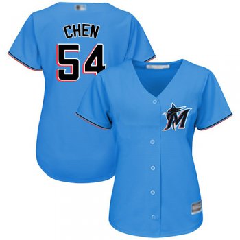 Marlins #54 Wei-Yin Chen Blue Alternate Women's Stitched Baseball Jersey