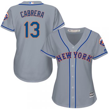 Mets #13 Asdrubal Cabrera Grey Road Women's Stitched Baseball Jersey