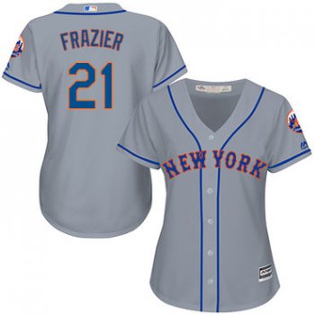 Mets #21 Todd Frazier Grey Road Women's Stitched Baseball Jersey