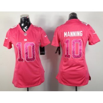 Nike New York Giants #10 Eli Manning Pink Sweetheart Diamond Womens Jersey