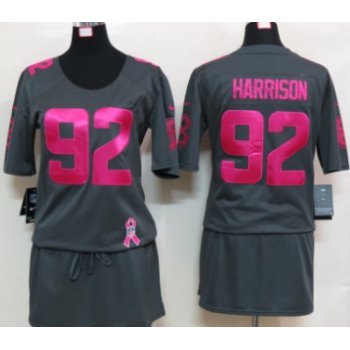 Nike Pittsburgh Steelers #92 James Harrison Breast Cancer Awareness Gray Womens Jersey