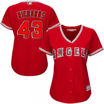 Angels #43 Garrett Richards Red Alternate Women's Stitched Baseball Jersey