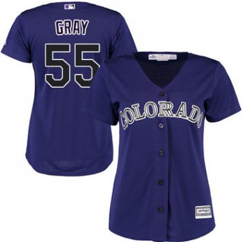 Rockies #55 Jon Gray Purple Alternate Women's Stitched Baseball Jersey