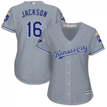 Royals #16 Bo Jackson Grey Road Women's Stitched Baseball Jersey