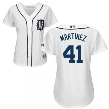 Tigers #41 Victor Martinez White Home Women's Stitched Baseball Jersey