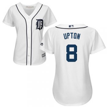 Tigers #8 Justin Upton White Home Women's Stitched Baseball Jersey