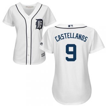 Tigers #9 Nick Castellanos White Home Women's Stitched Baseball Jersey