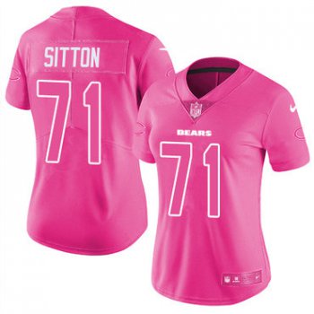 Nike Bears #71 Josh Sitton Pink Women's Stitched NFL Limited Rush Fashion Jersey