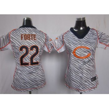 Nike Chicago Bears #22 Matt Forte 2012 Womens Zebra Fashion Jersey