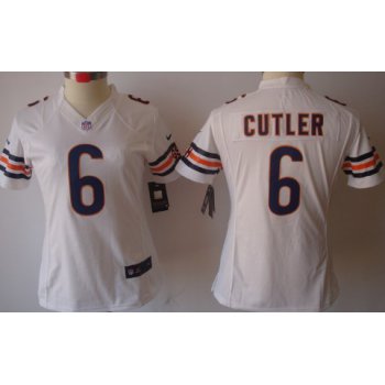 Nike Chicago Bears #6 Jay Cutler White Limited Womens Jersey