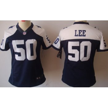 Nike Dallas Cowboys #50 Sean Lee Blue Thanksgiving Limited Womens Jersey