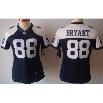 Nike Dallas Cowboys #88 Dez Bryant Blue Thanksgiving Limited Womens Jersey
