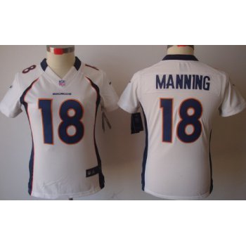 Nike Denver Broncos #18 Peyton Manning White Limited Womens Jersey
