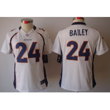 Nike Denver Broncos #24 Champ Bailey White Limited Womens Jersey