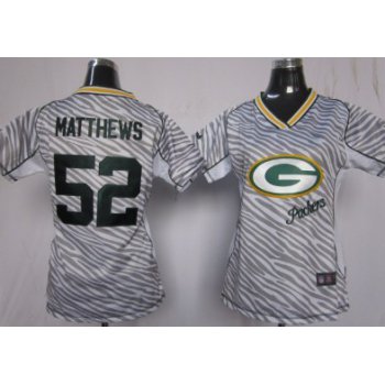Nike Green Bay Packers #52 Clay Matthews 2012 Womens Zebra Fashion Jersey
