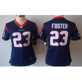 Nike Houston Texans #23 Arian Foster Blue Limited Womens Jersey
