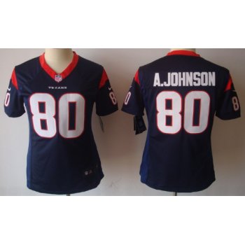Nike Houston Texans #80 Andre Johnson Blue Limited Womens Jersey