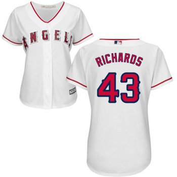 Angels #43 Garrett Richards White Home Women's Stitched Baseball Jersey