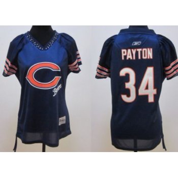 Chicago Bears #34 Walter Payton 2011 Blue Womens Field Flirt Fashion Jersey