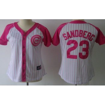 Chicago Cubs #23 Ryne Sandberg 2012 Fashion Womens by Majestic Athletic Jersey