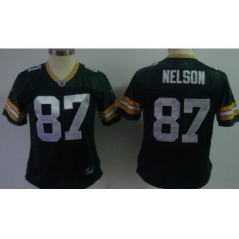 Green Bay Packers #87 Jordy Nelson Green Womens Team Jersey