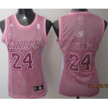 Los Angeles Lakers #24 Kobe Bryant Pink Womens Jersey