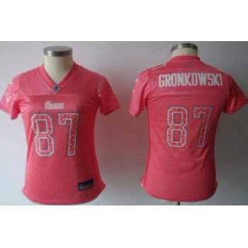 New England Patriots #87 Rob Gronkowski Pink Womens Sweetheart Jersey