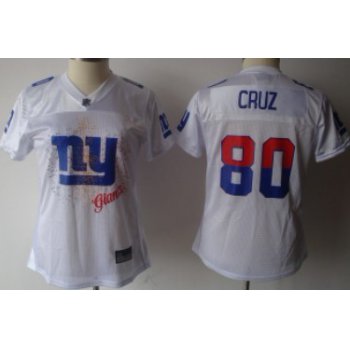 New York Giants #80 Victor Cruz White Fem Fan Womens Jersey