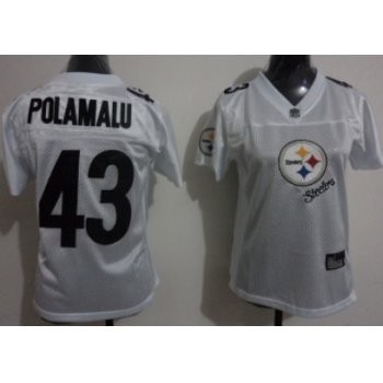Pittsburgh Steelers #43 Troy Polamalu 2011 White Stitched Womens Jersey