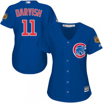 Cubs #11 Yu Darvish Blue Alternate Women's Stitched Baseball Jersey