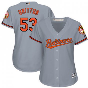 Orioles #53 Zach Britton Grey Road Women's Stitched Baseball Jersey