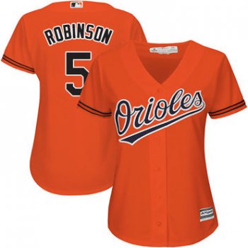 Orioles #5 Brooks Robinson Orange Alternate Women's Stitched Baseball Jersey