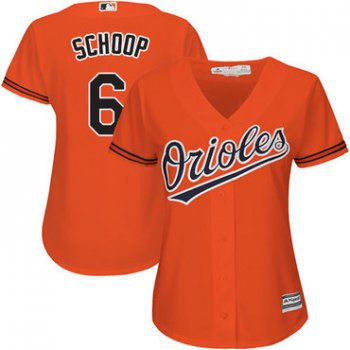Orioles #6 Jonathan Schoop Orange Alternate Women's Stitched Baseball Jersey