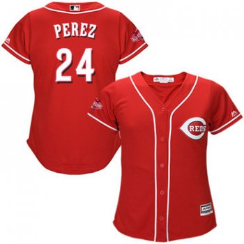 Reds #24 Tony Perez Red Alternate Women's Stitched Baseball Jersey